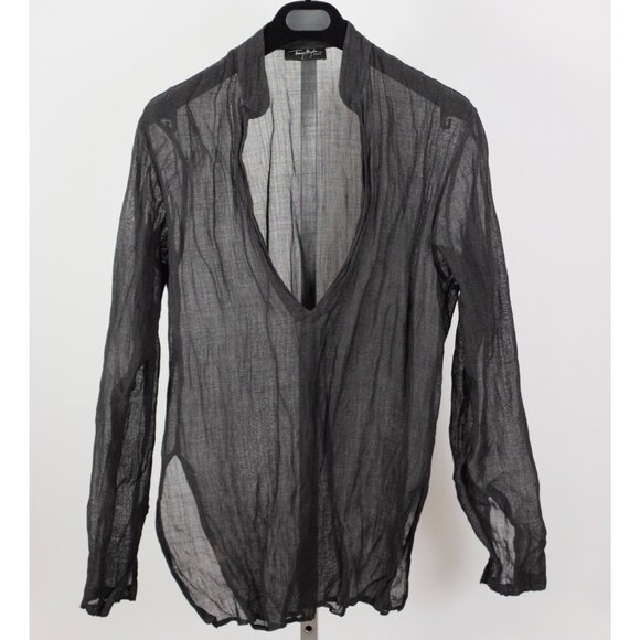 Thierry Mugler Other - Thierry Mugler Paris Homme Mens shirt tunic T shirt sheer black metallic